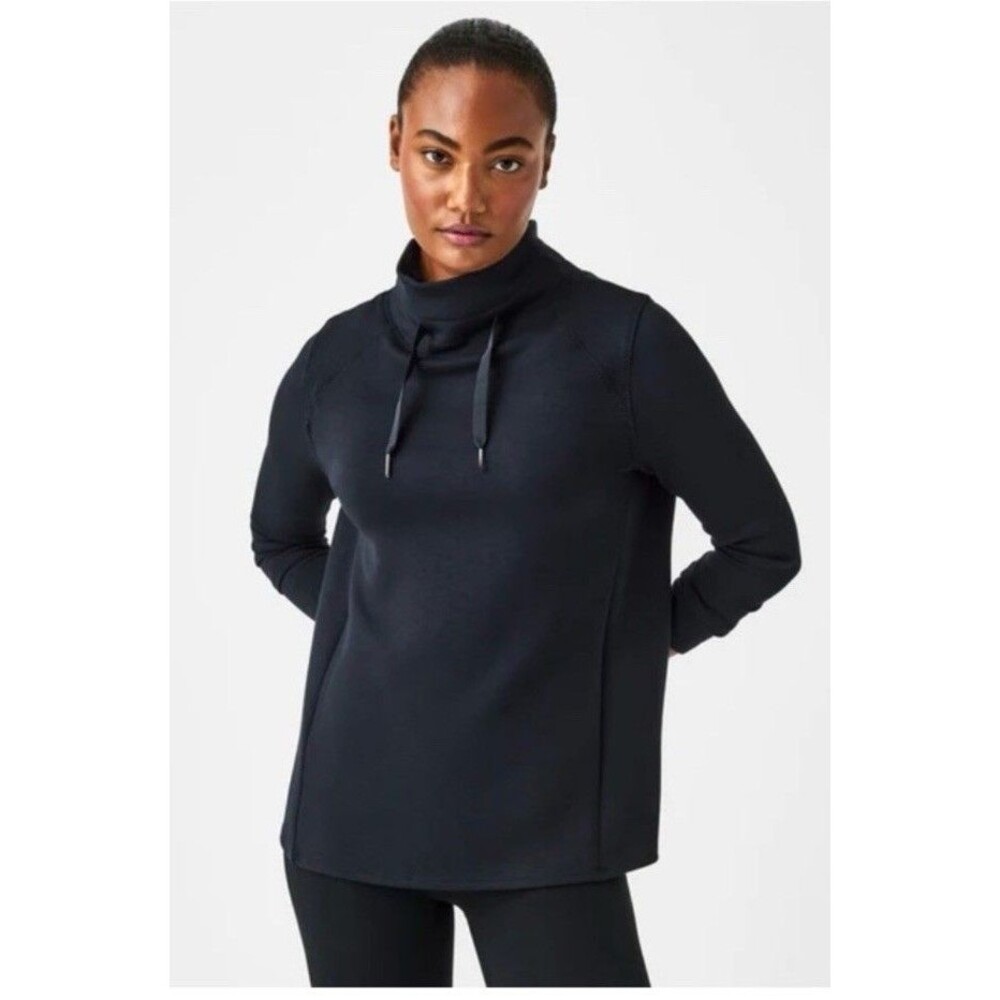 Spanx Air Essentials Got Ya Covered Pullover Women Size S Black Sweater Soft